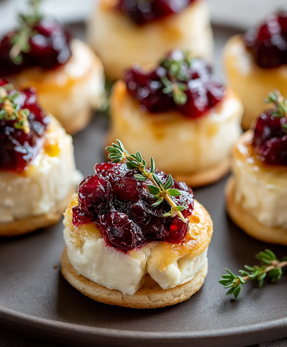 Easy Cranberry Brie Bites - Quick Appetizer Recipe