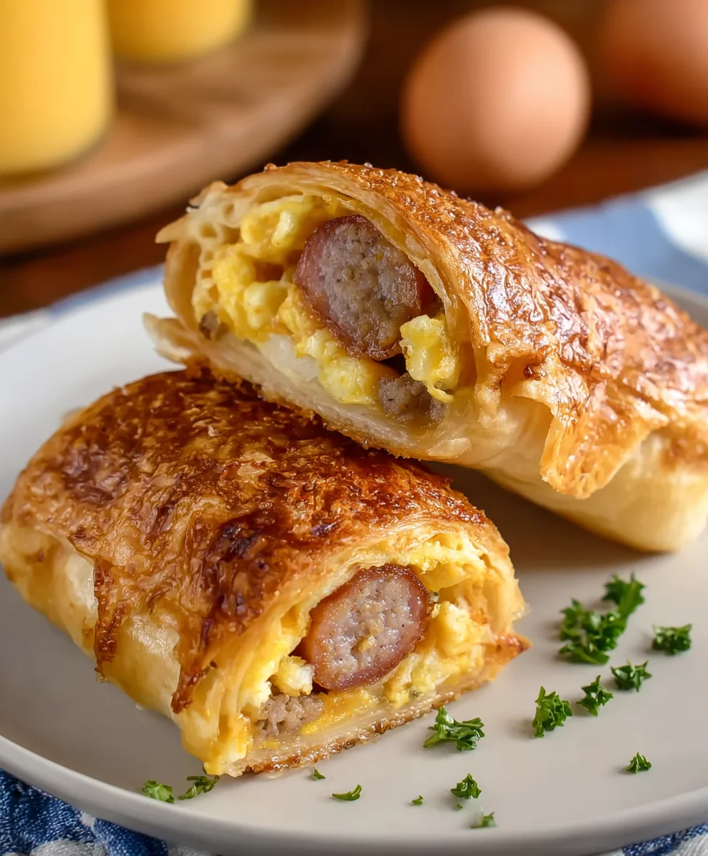 Easy Sausage Egg Breakfast Roll-Ups Quick Treat