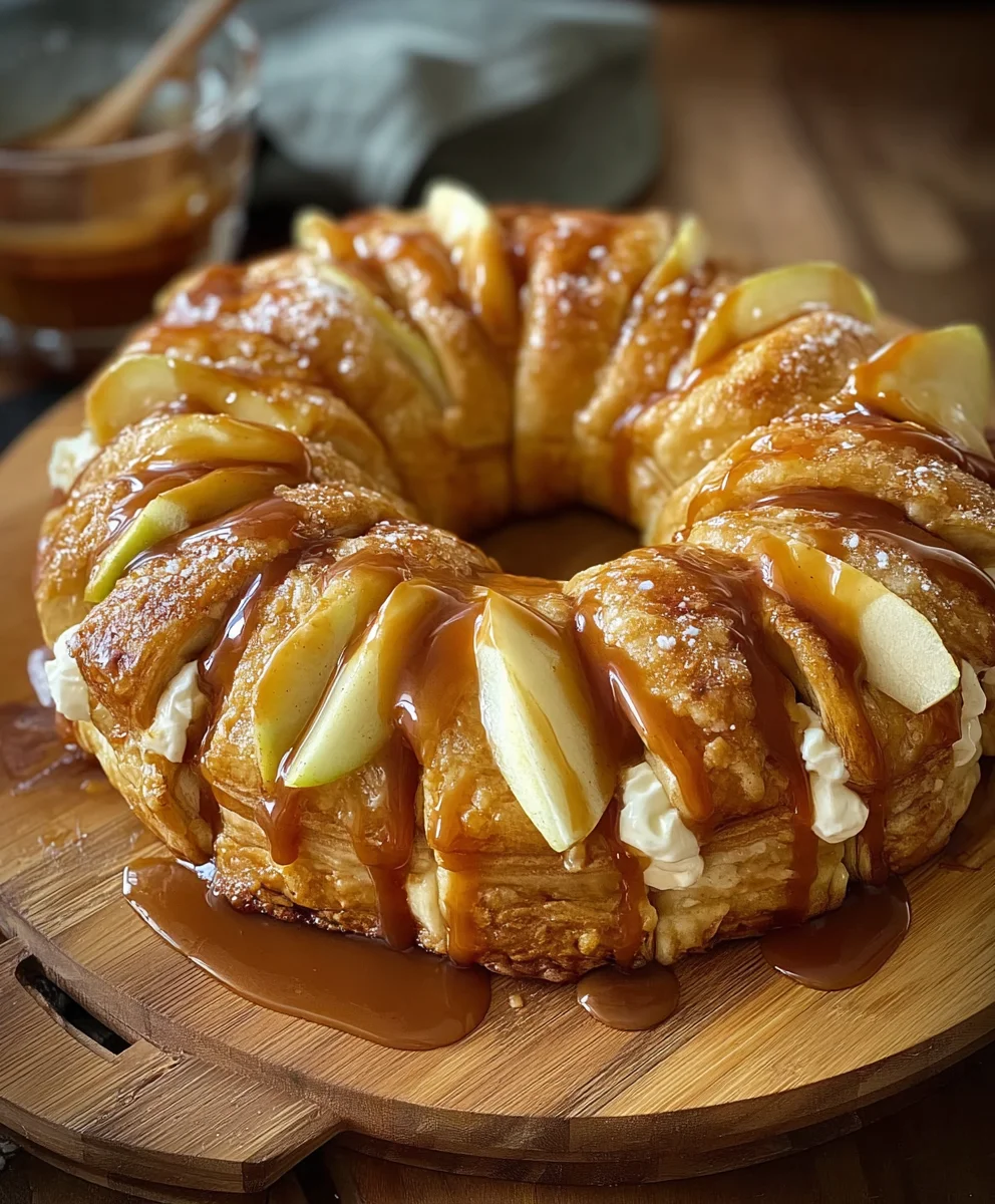 Caramel Apple Cream Cheese Ring-Easy Holiday Dessert