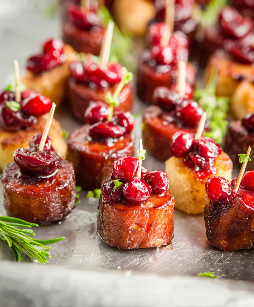 Smoked Sausage Cranberry Bites Sheet Pan Recipe