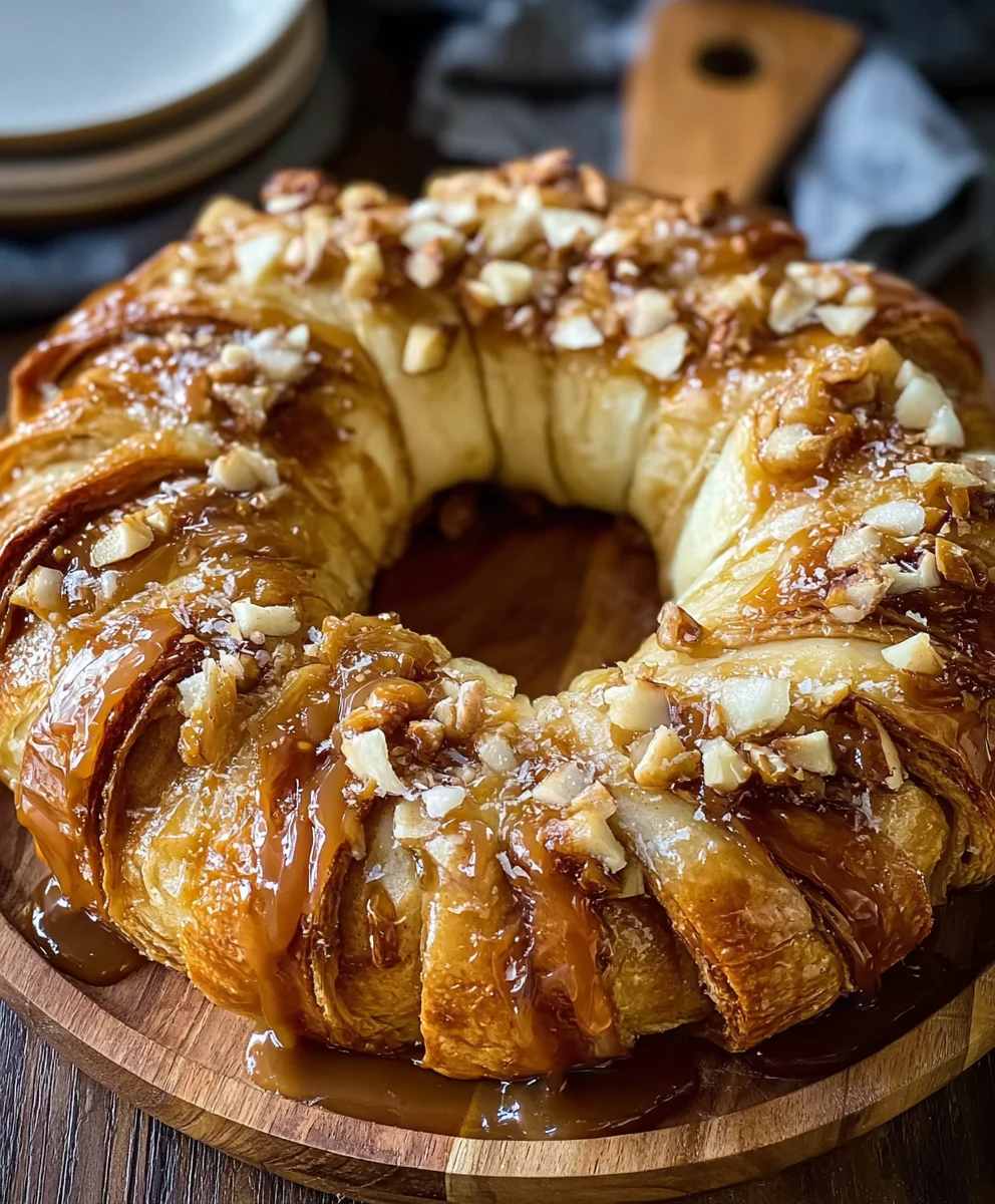 Caramel Apple Cream Cheese Ring-Easy Holiday Dessert