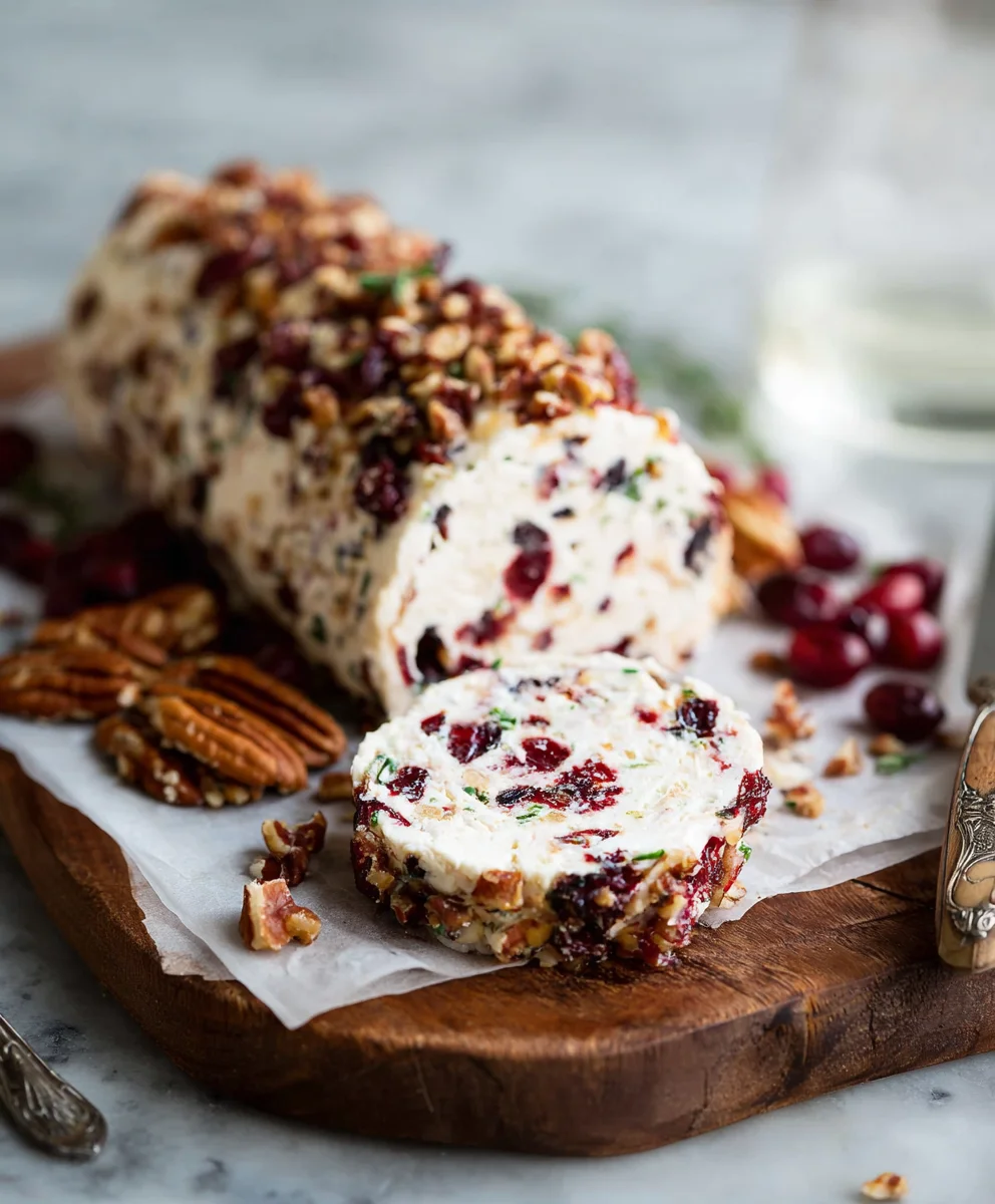 Cranberry Pecan Cheese Log - Easy Appetizer Recipe
