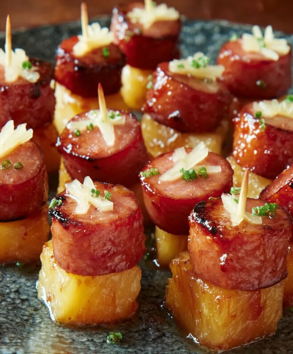 Sweet Glazed Kielbasa Pineapple Bites Recipe