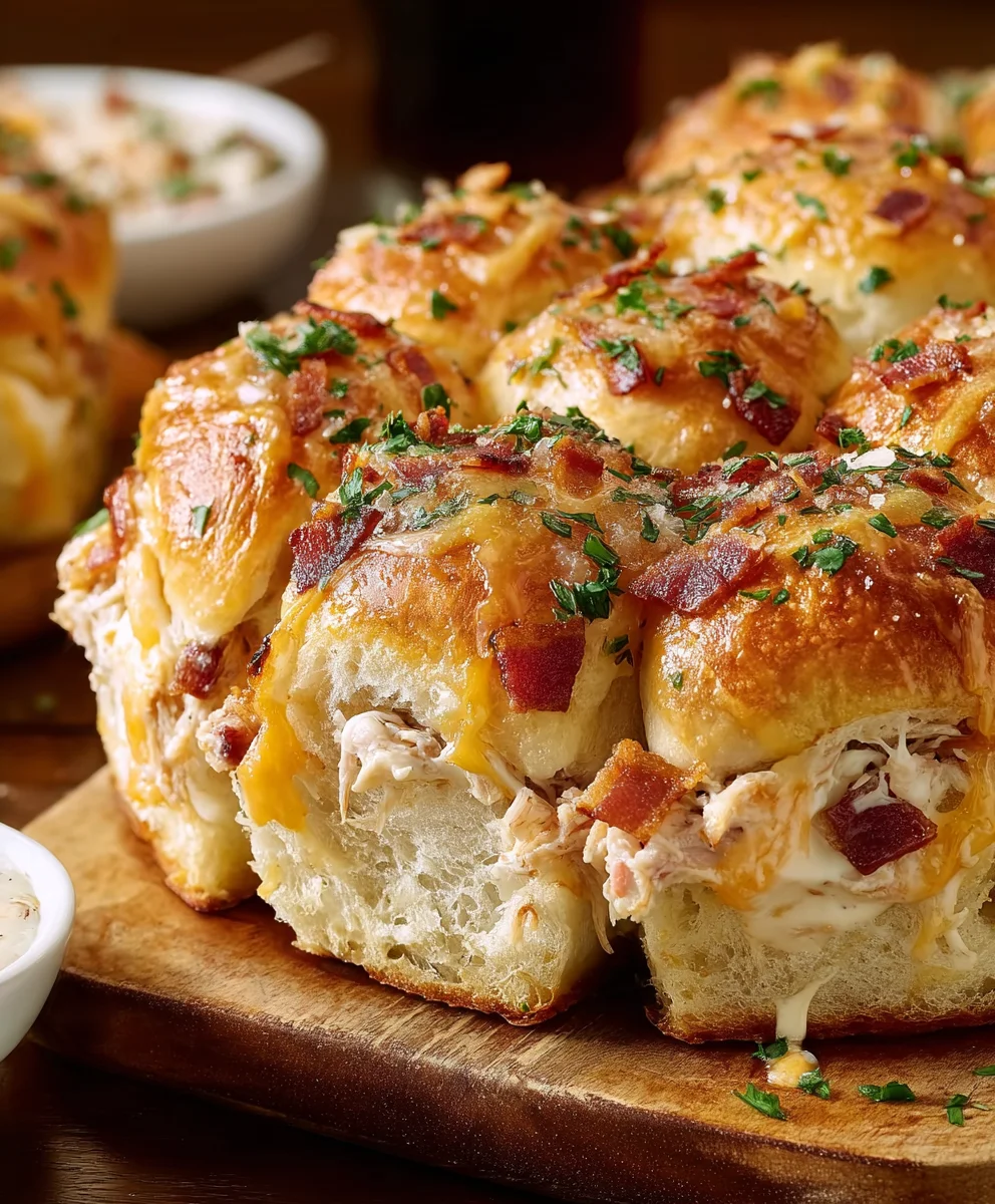 Chicken Beef Bacon Ranch Pull-Apart Rolls