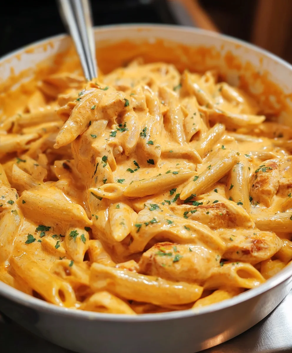 One-Pot Buffalo Ranch Chicken Penne Pasta Recipe