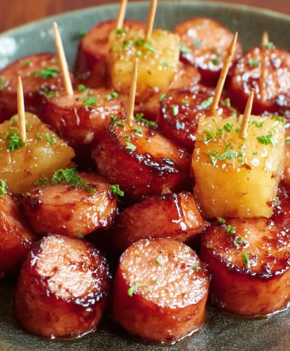 Sweet Glazed Kielbasa Pineapple Bites Recipe