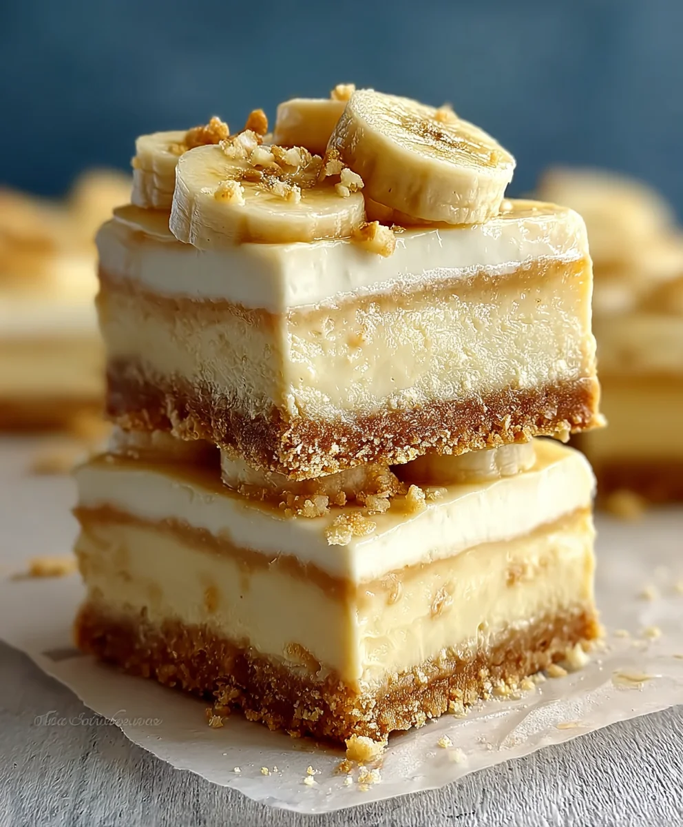 Banana Pudding Cheesecake Bars - Creamy Dessert Bliss