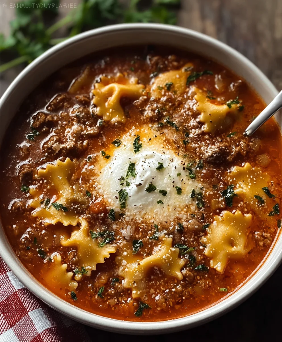 Easy Lasagna Soup - Hearty Beef & Non-Alcoholic Recipe