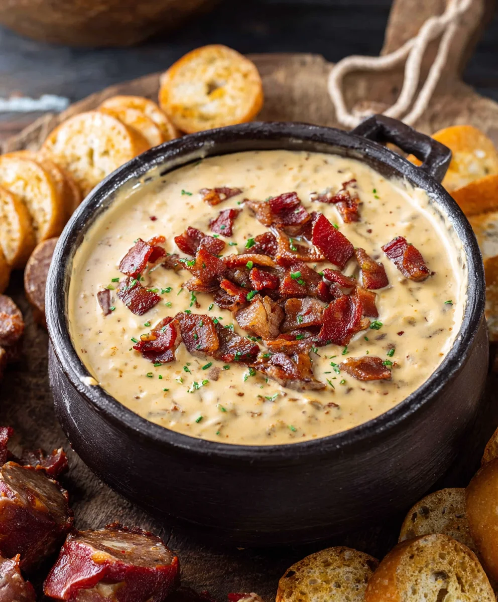 Beef Bacon Non-Alcoholic Beer Cheese Dip