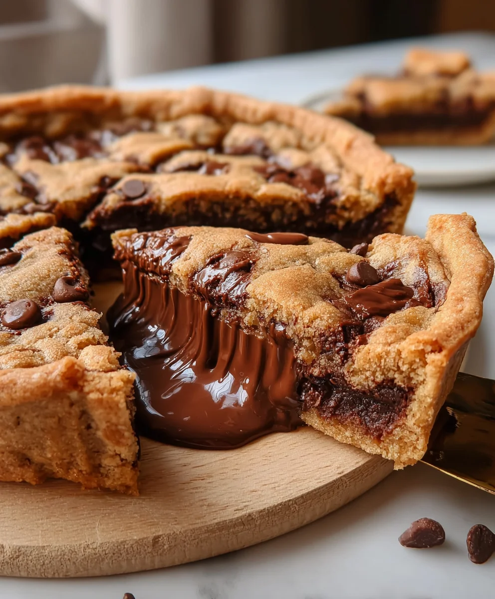 Nutella Stuffed Cookie Pie - Decadent Dessert