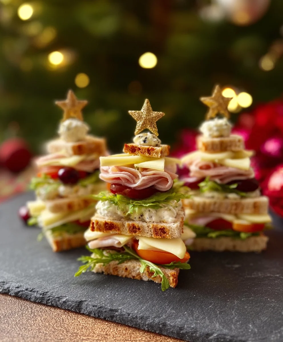 Easy Christmas Tree Sandwiches- Festive Holiday Bites