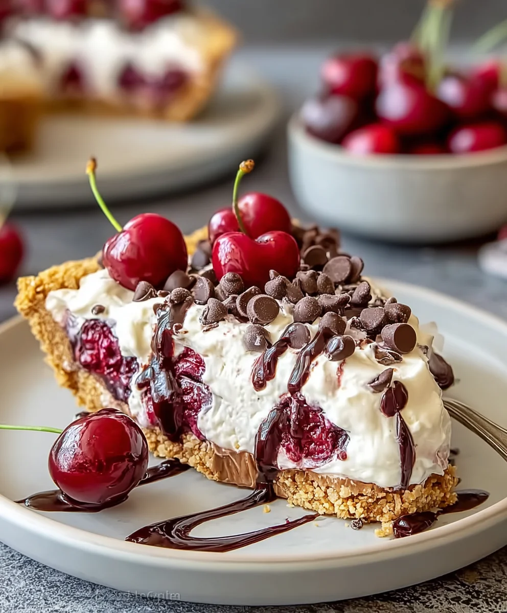 Easy Cherry Chocolate Chip Pie- No Bake Dessert