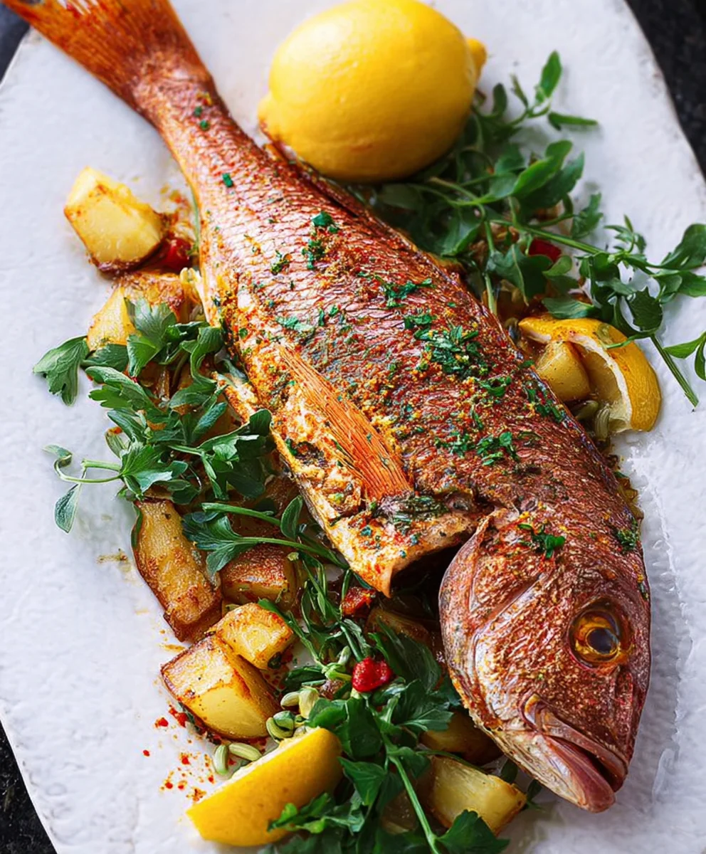 Oven Baked Whole Yellowtail Snapper-Easy Healthy Recipe