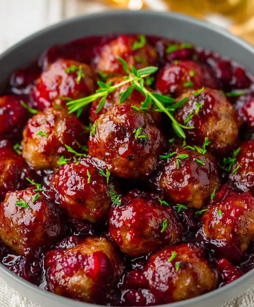 Quick Cranberry Beef Meatballs-Festive Holiday Recipe