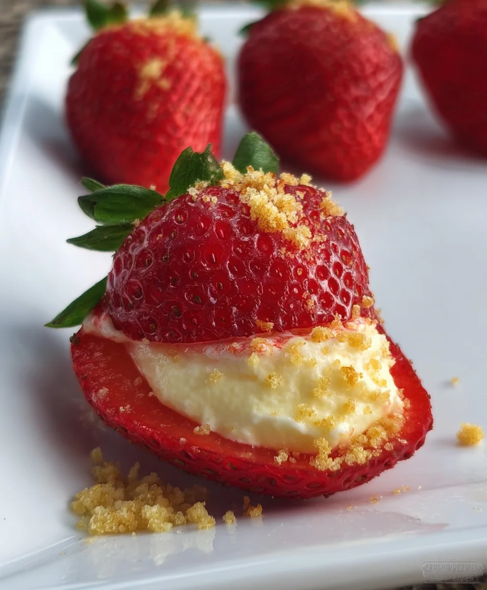 Cheesecake Deviled Strawberries-Easy Dessert