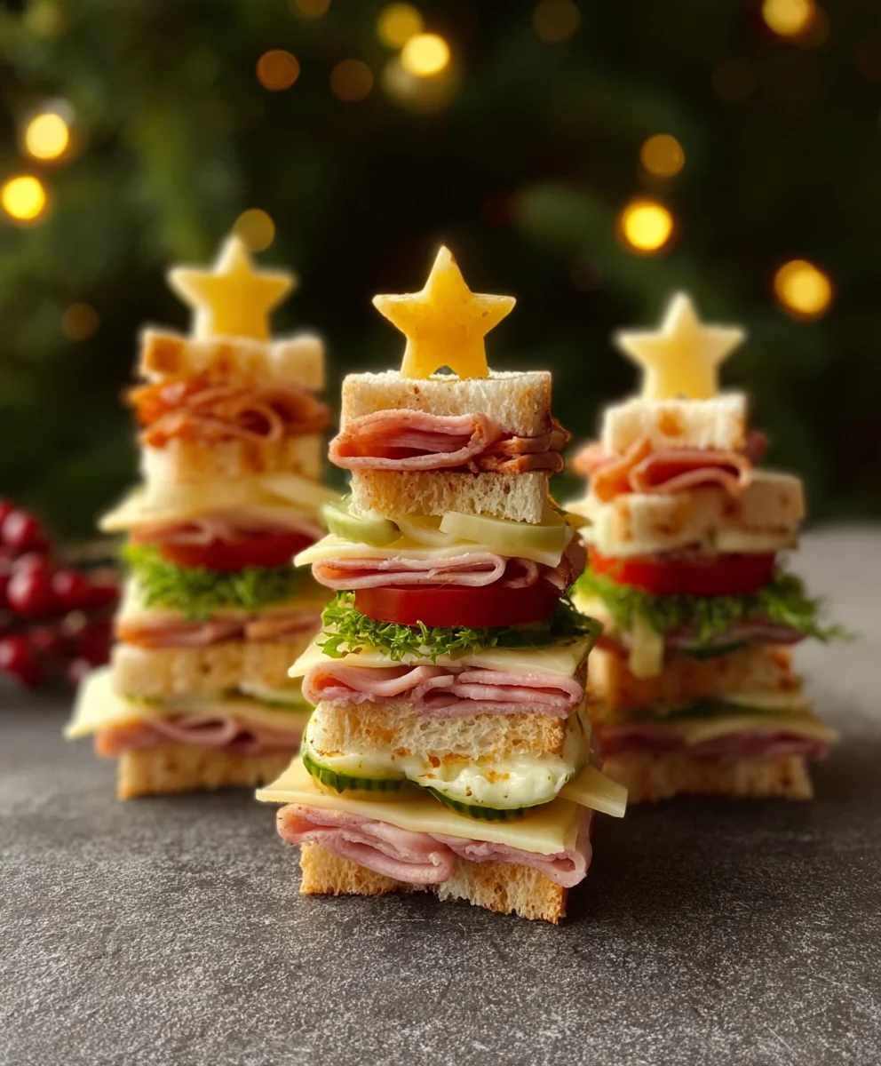 Easy Christmas Tree Sandwiches- Festive Holiday Bites