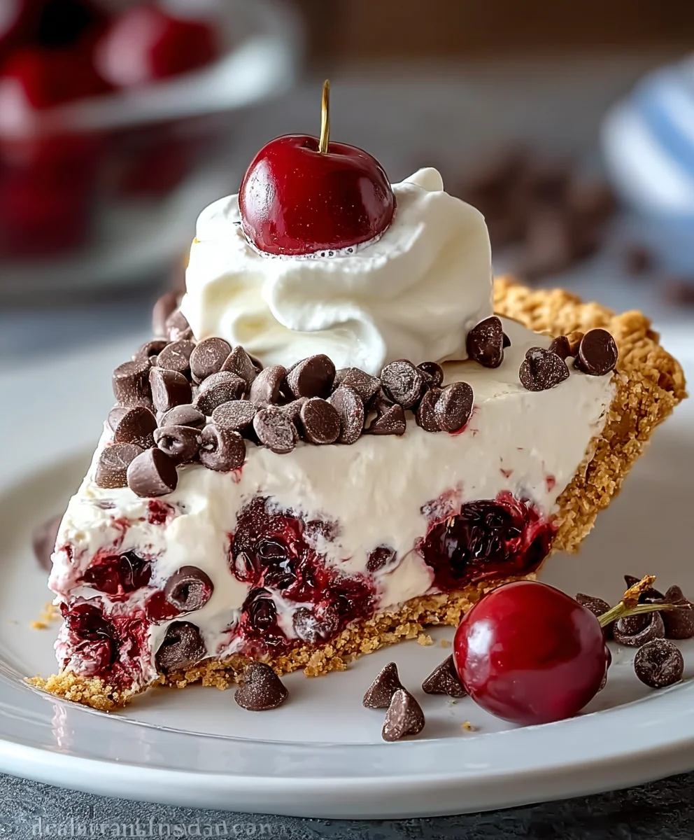 Easy Cherry Chocolate Chip Pie- No Bake Dessert
