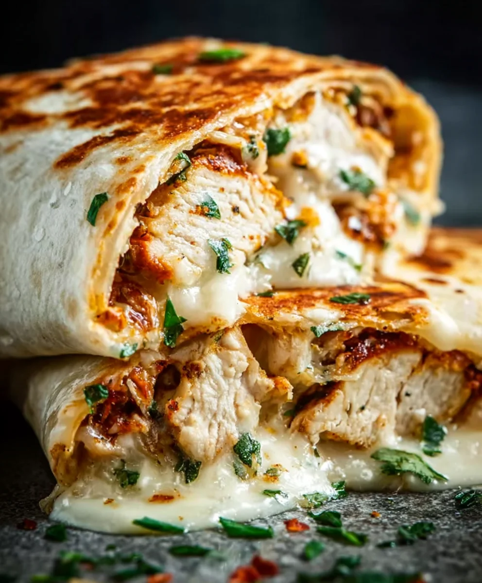 Cheesy Garlic Chicken Wraps - Easy Weeknight Meal