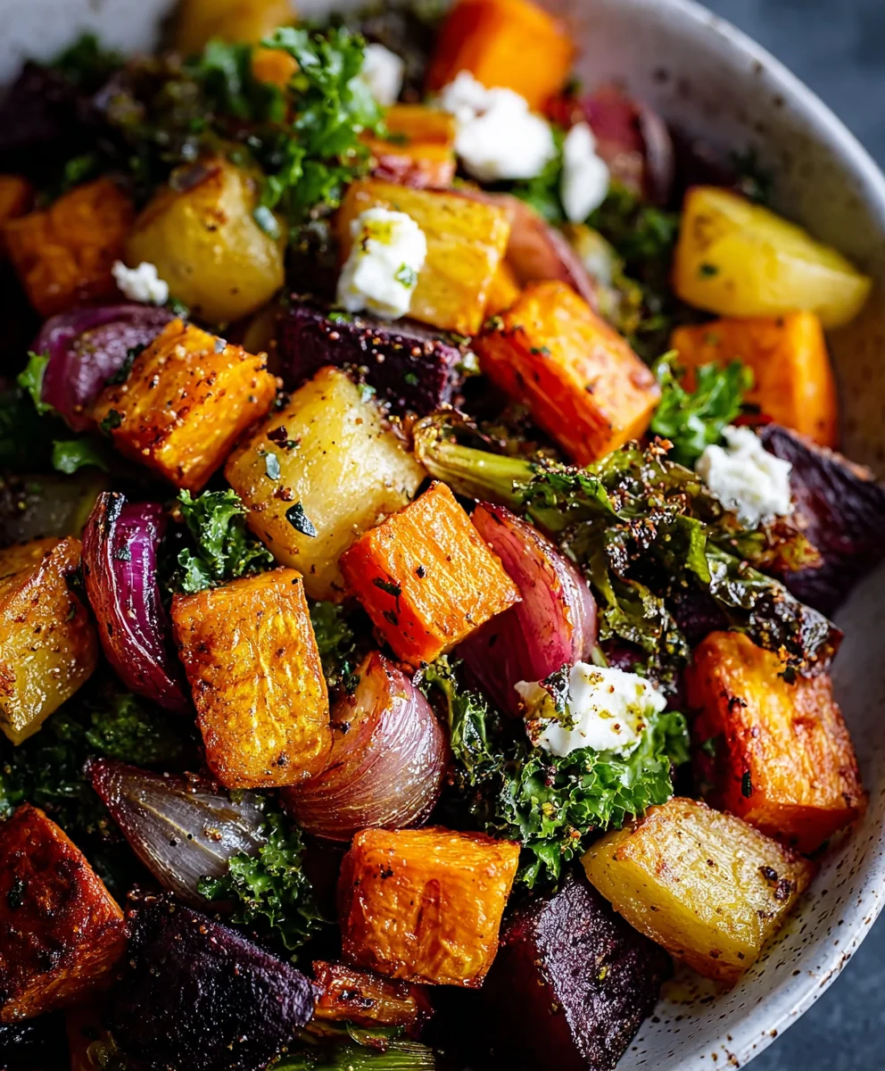 Roasted Vegetable Winter Salad - Hearty & Delicious