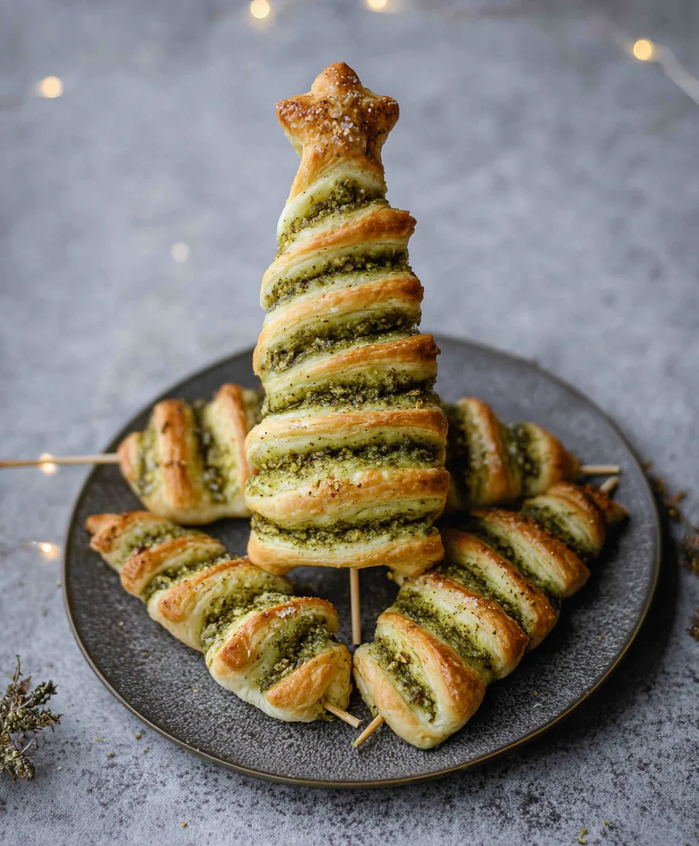 Puff Pastry Pesto Christmas Trees - Festive Appetizer