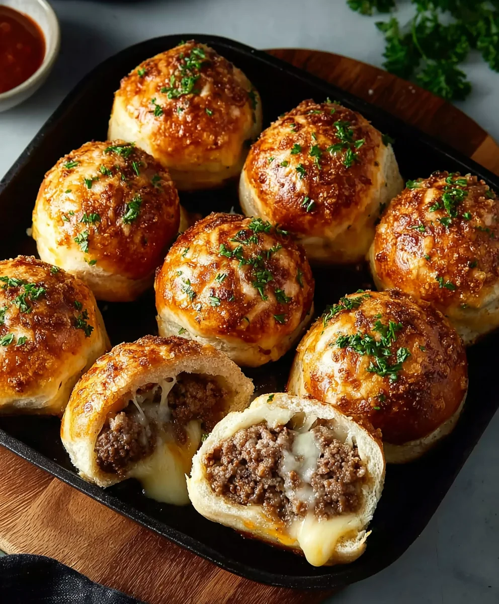 Garlic Parmesan Cheeseburger Bombs Irresistible Recipe