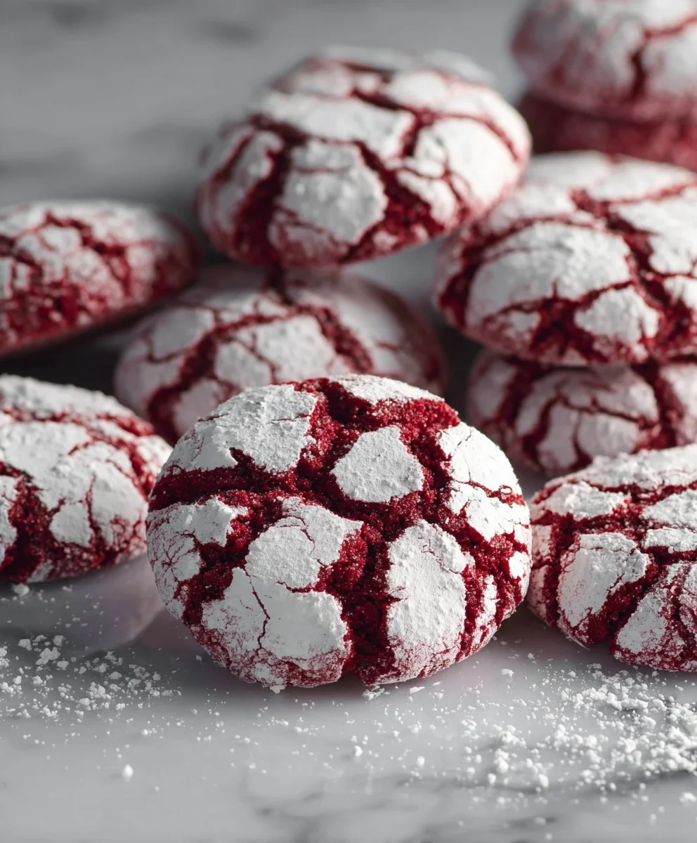 Easy Red Velvet Crinkle Cookies-Fudgy & Delicious