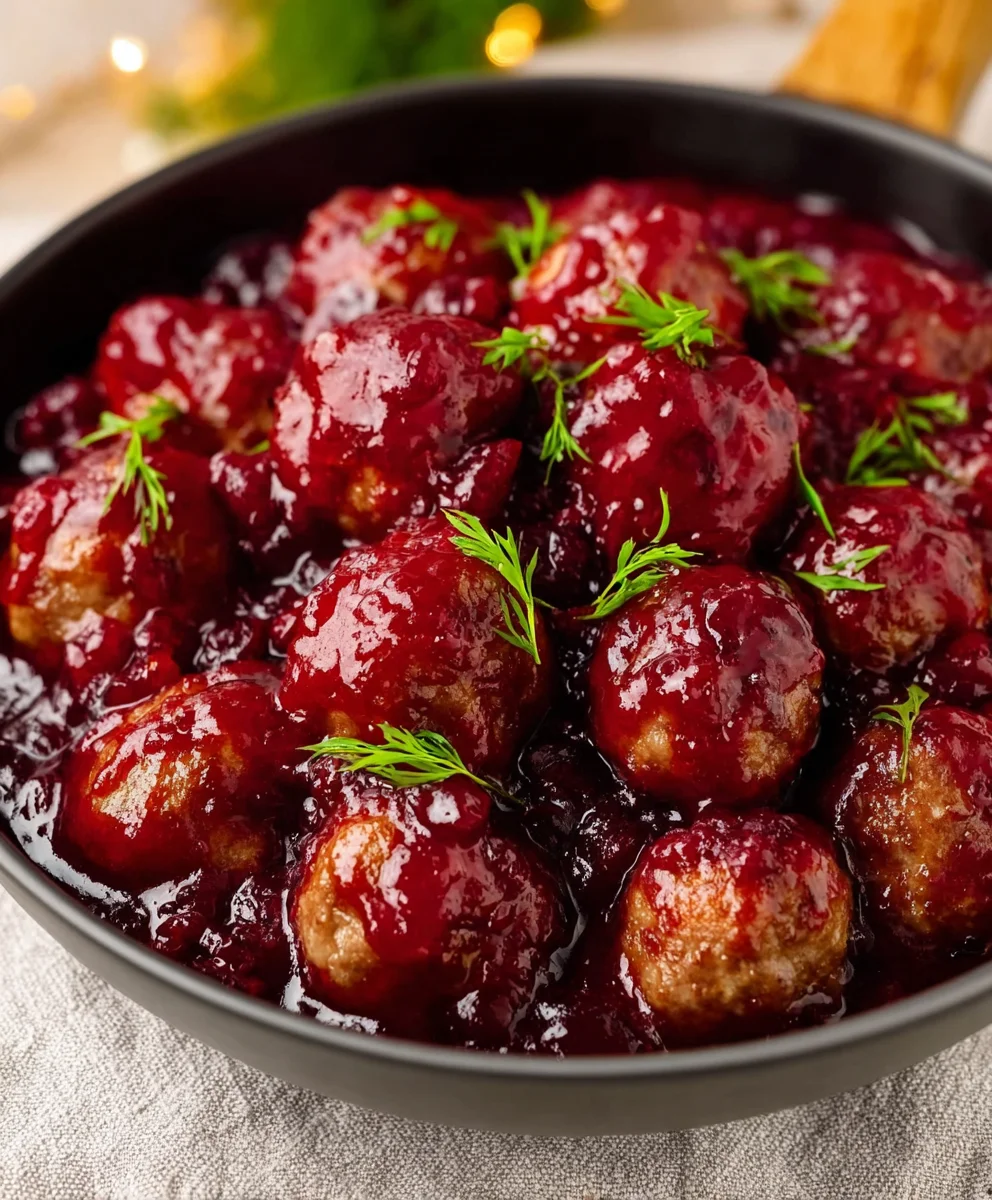 Quick Cranberry Beef Meatballs-Festive Holiday Recipe