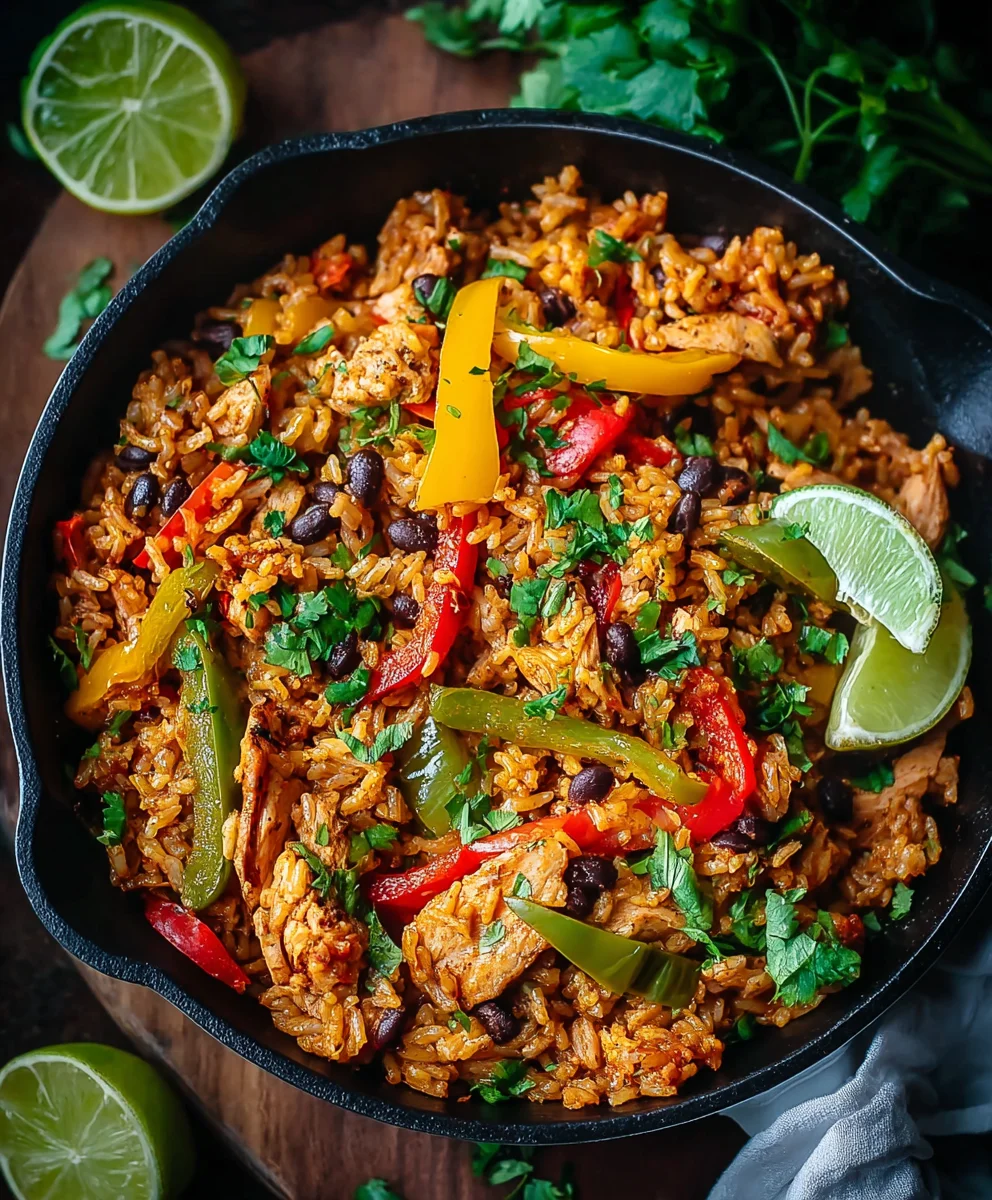 Easy One-Pan Beef Fajita Rice Bowls