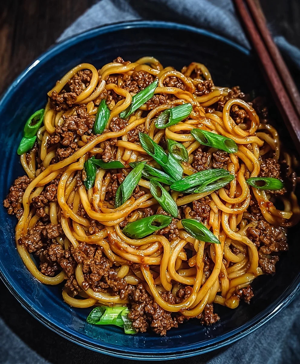 Mongolian Ground Beef Noodles - Easy & Flavorful Dish