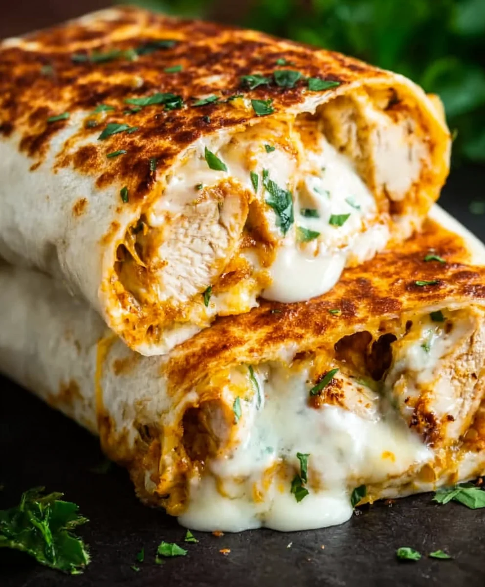 Cheesy Garlic Chicken Wraps - Easy & Delicious Recipe