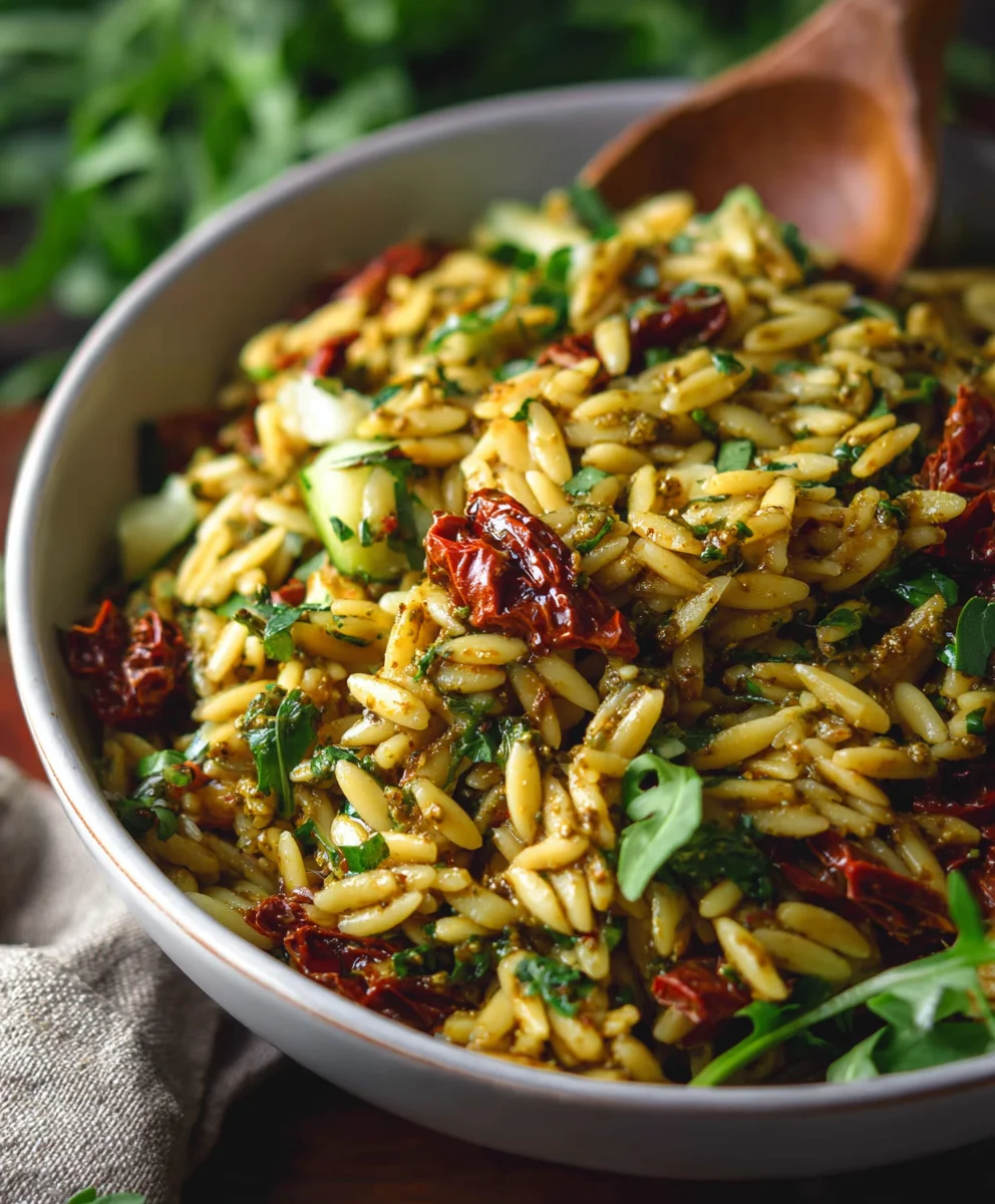 Sun-Dried Tomato Pesto Orzo Salad Recipe