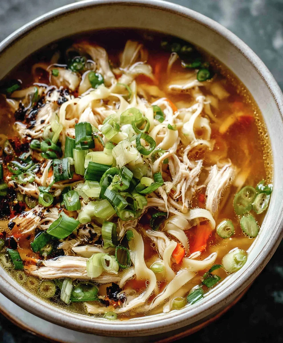 Aromatic Scallion Chicken Noodle Soup - Alrightwithme