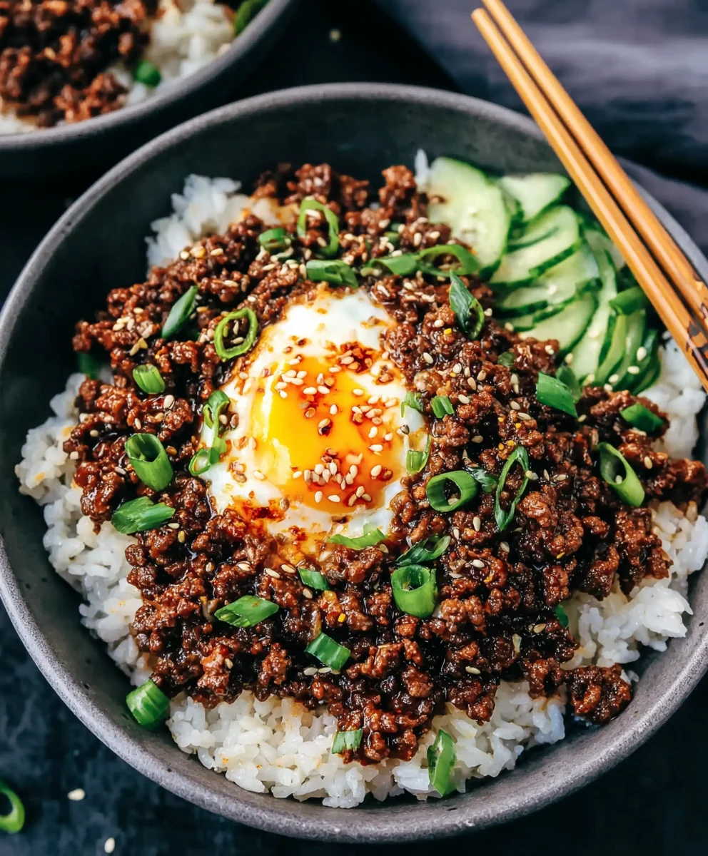 Korean Ground Beef Rice Bowls - Quick & Easy Dinner