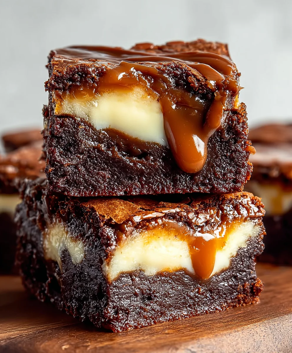 Caramel Nutella Cheesecake Brownies-Decadent Treat
