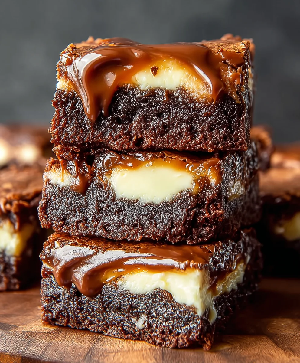 Caramel Nutella Cheesecake Brownies-Decadent Treat