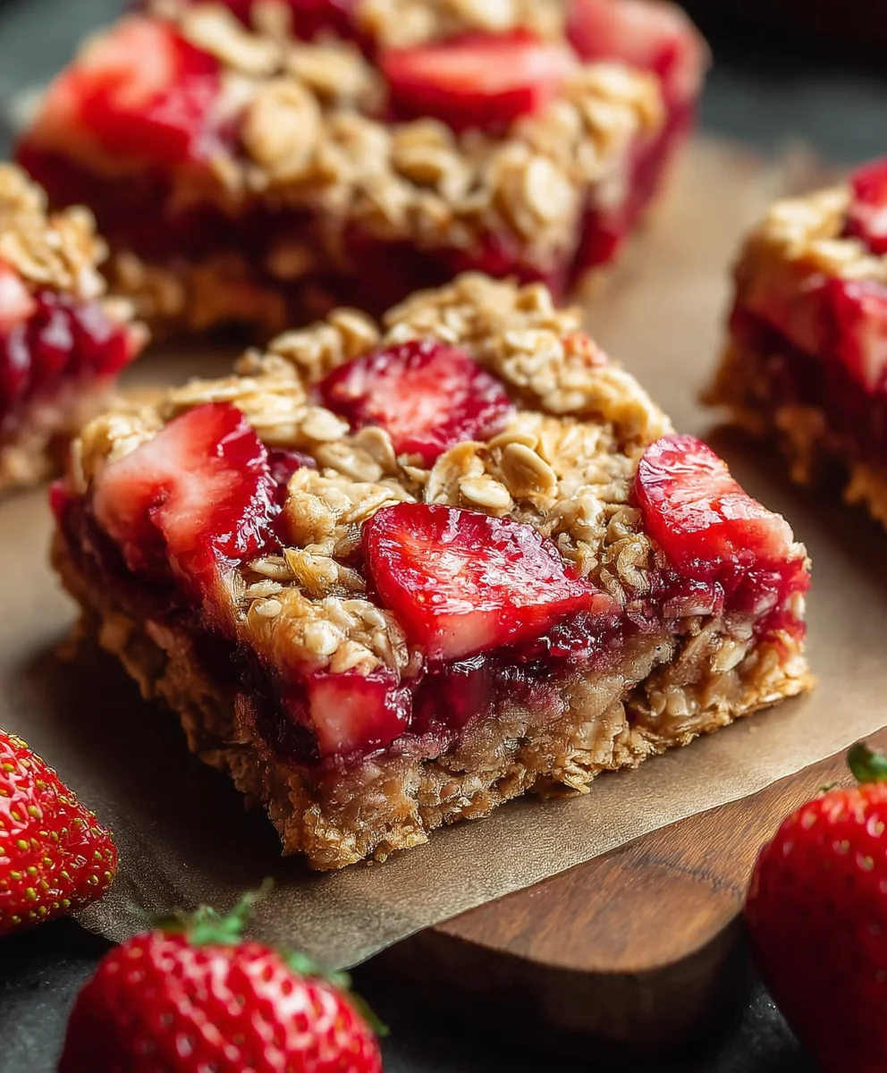 Easy Breakfast Strawberry Oat Bars-Healthy Treat