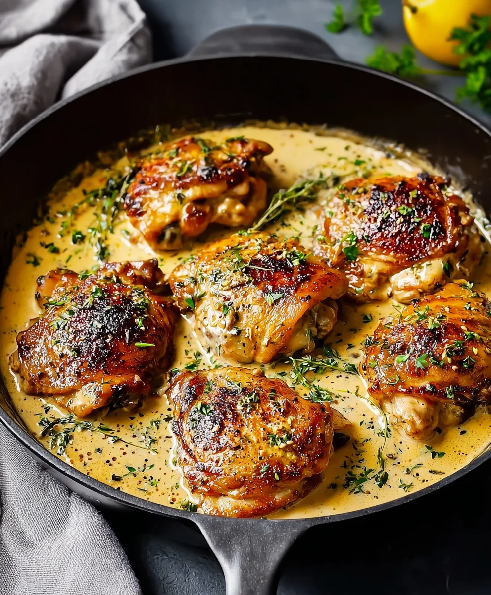 Easy Creamy Chicken Thighs Recipe