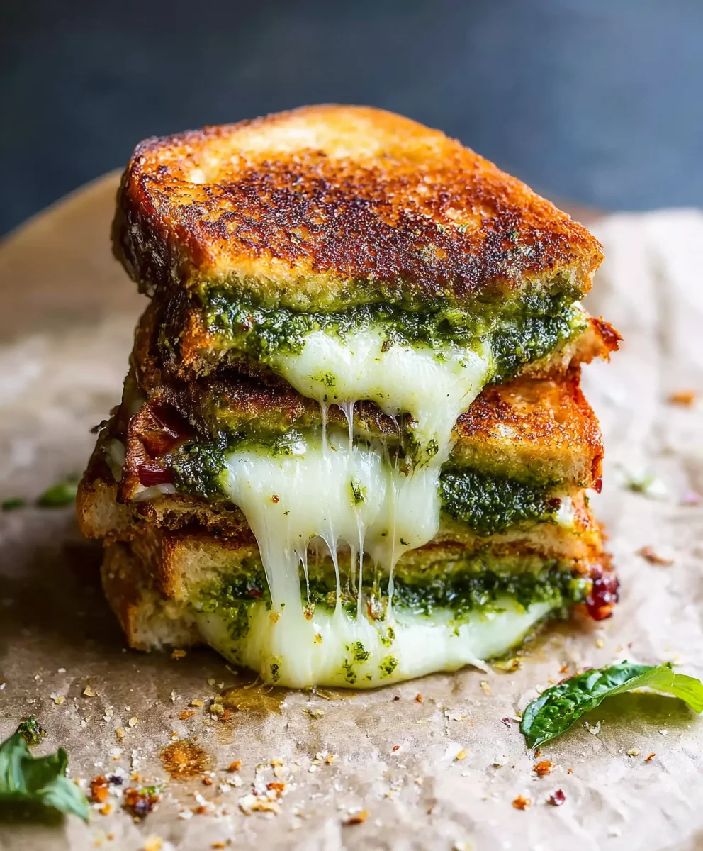 Sourdough Pesto Grilled Cheese-Ultimate Flavor Combo