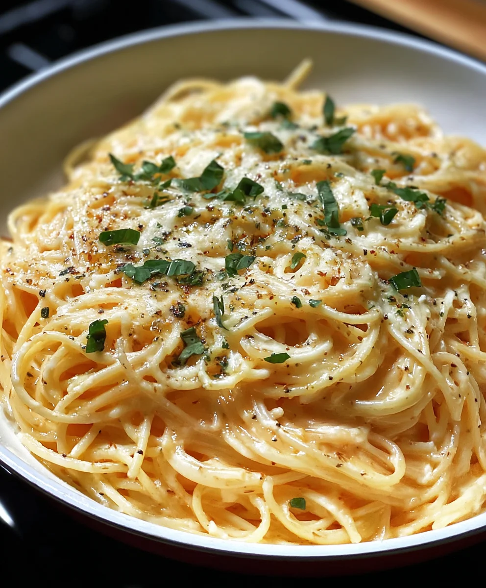 Cheesy Garlic Parmesan Spaghetti - Easy & Delicious