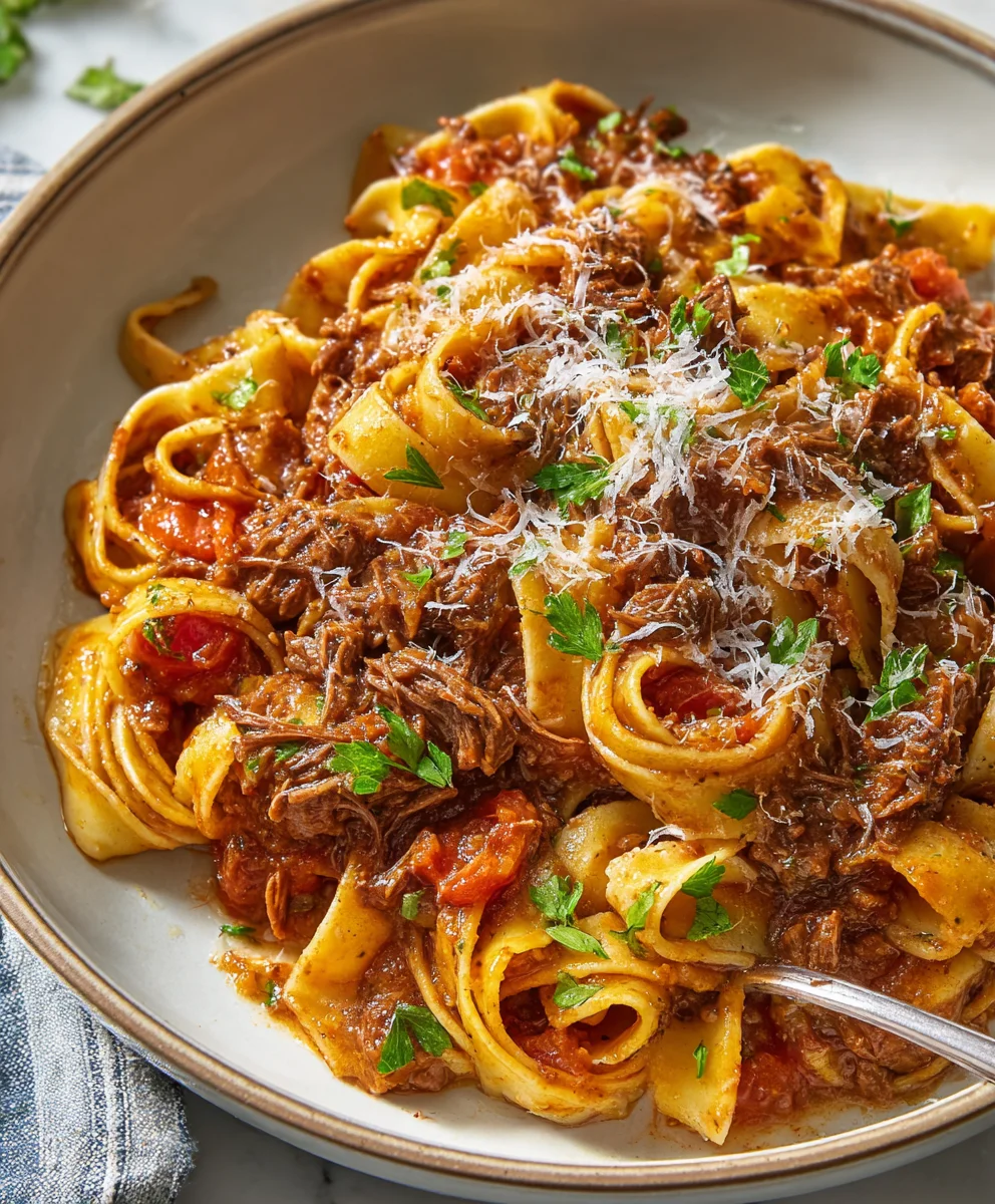 Hearty Beef Pasta in Tomato Sauce-Ragu Recipe