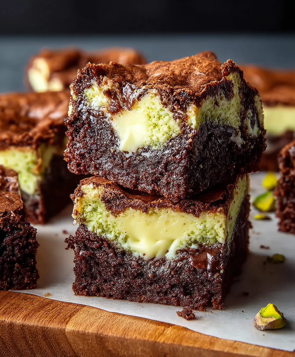 Pistachio Cheesecake Brownies-Decadent Dessert Delight