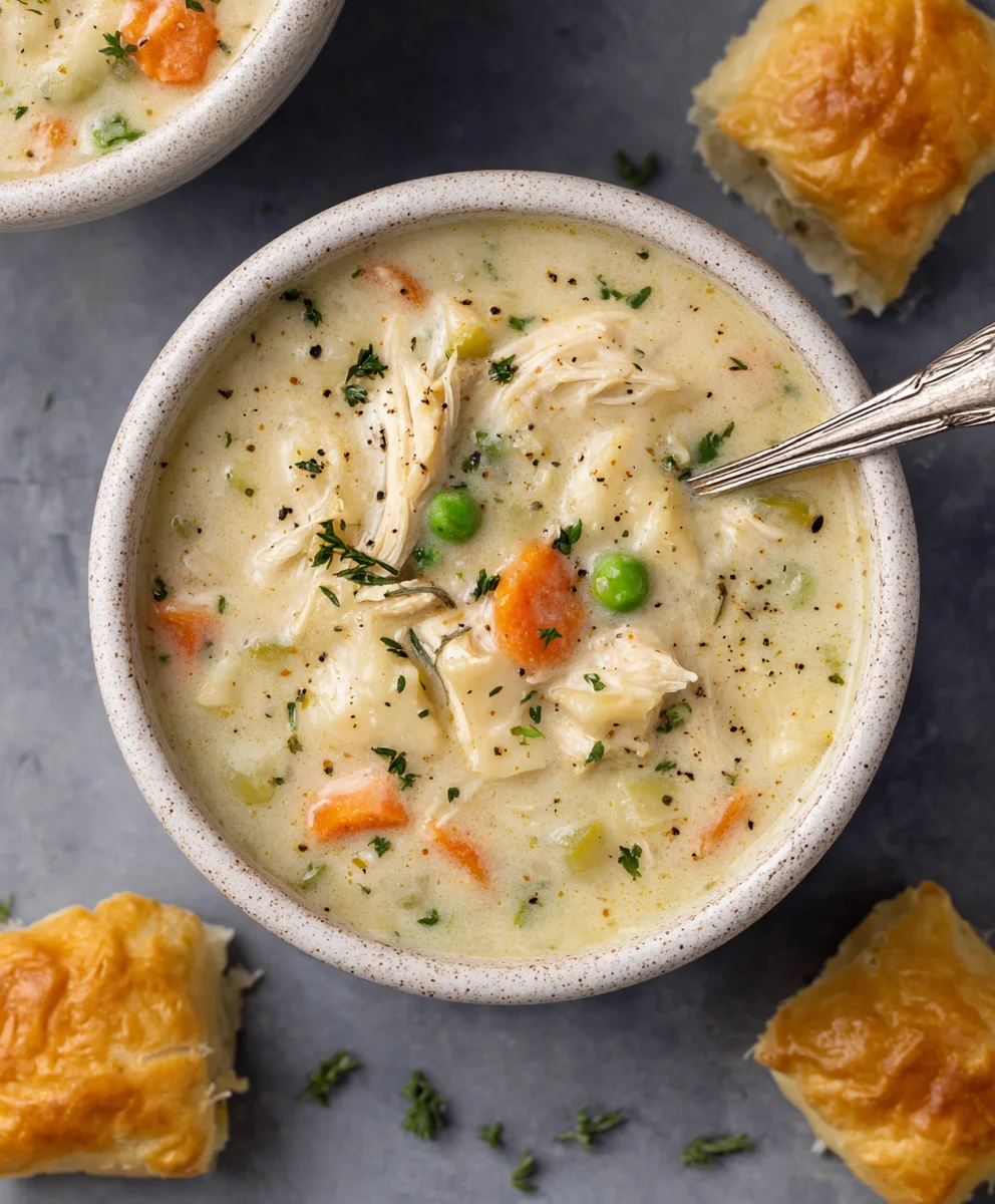 Easy Chicken Pot Pie Soup - Comforting & Delicious