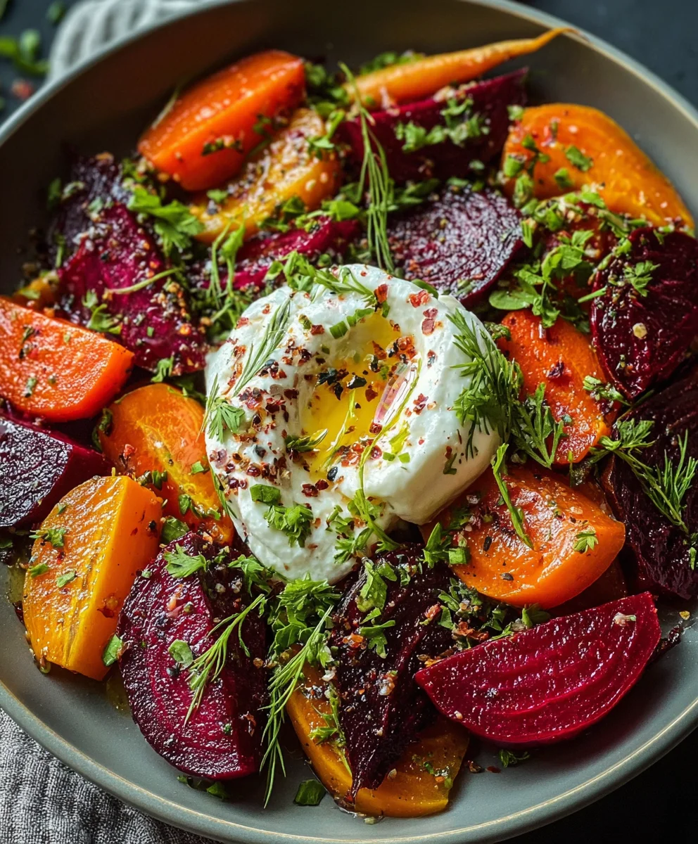Roasted Beet and Carrot Salad with Burrata