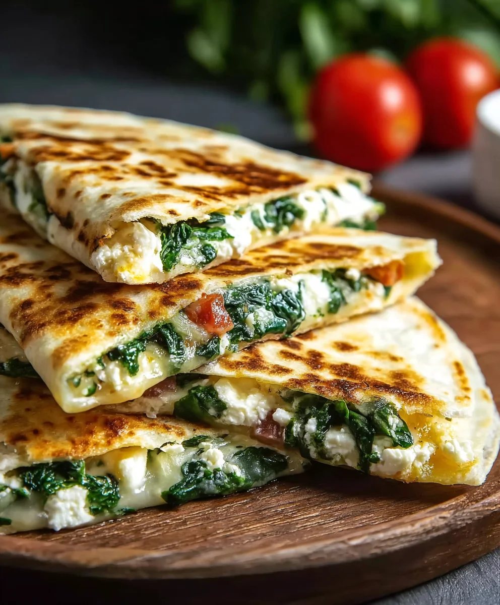 Easy Spinach Feta Quesadillas Recipe