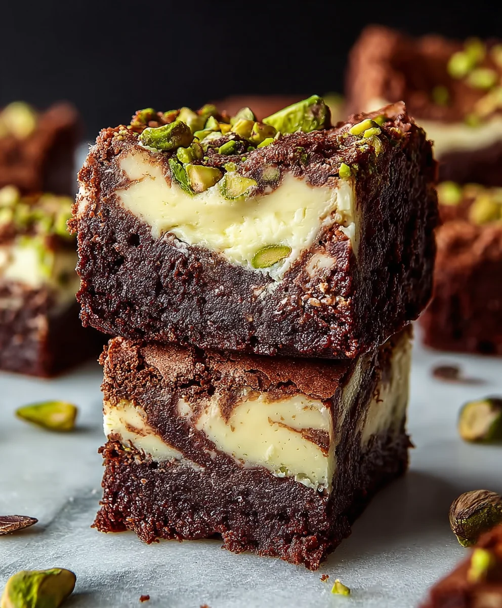 Pistachio Cheesecake Brownies-Decadent Dessert Delight