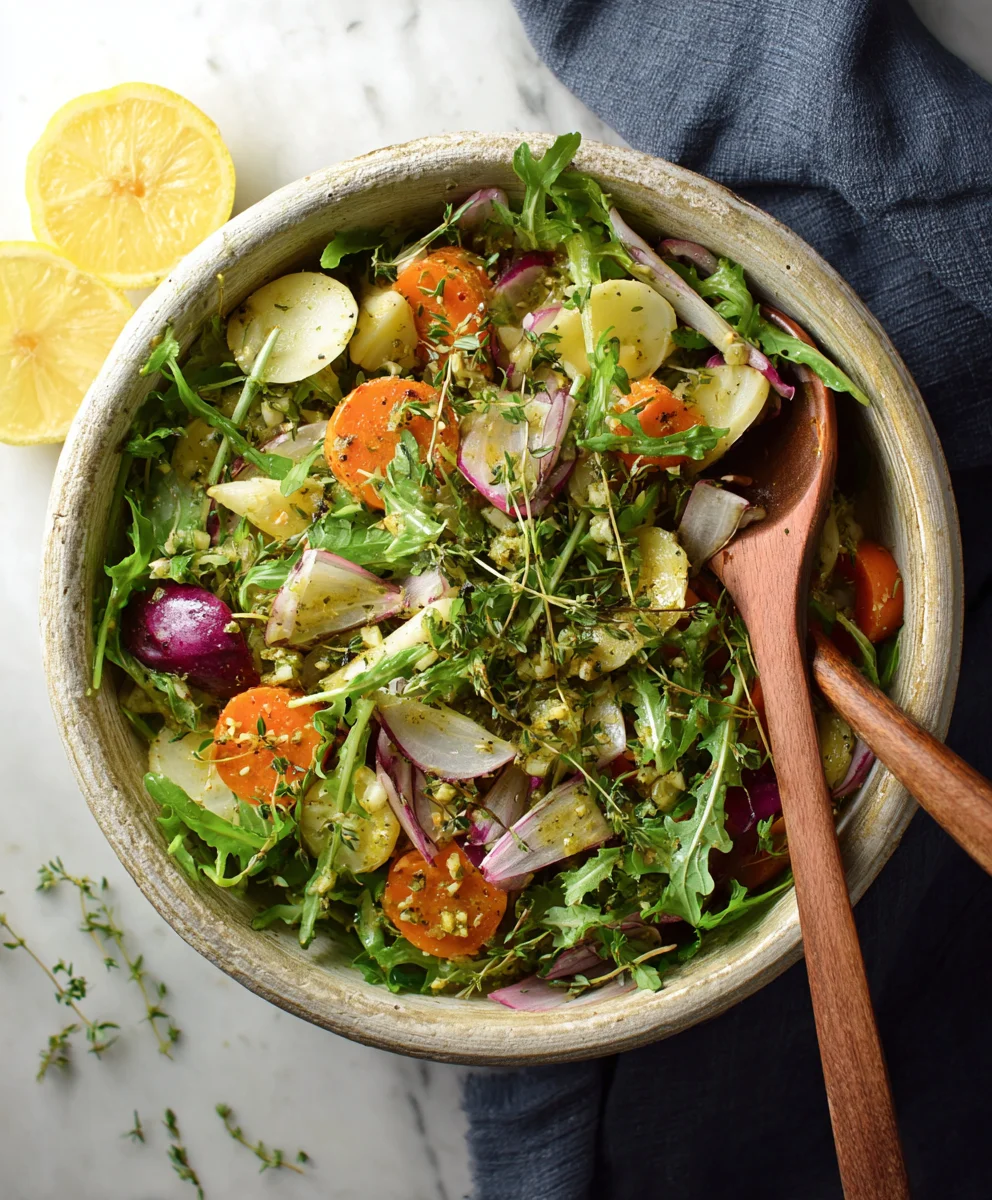 Harvest Salad with Lemon Thyme Dressing- Easy Recipe