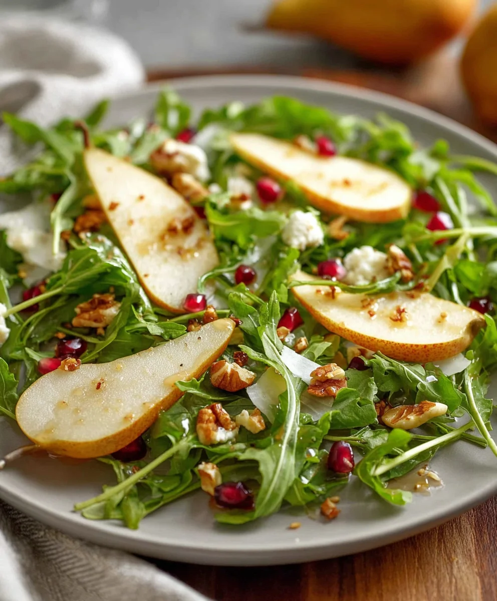 Pear Arugula Salad Honey Vinaigrette Recipe