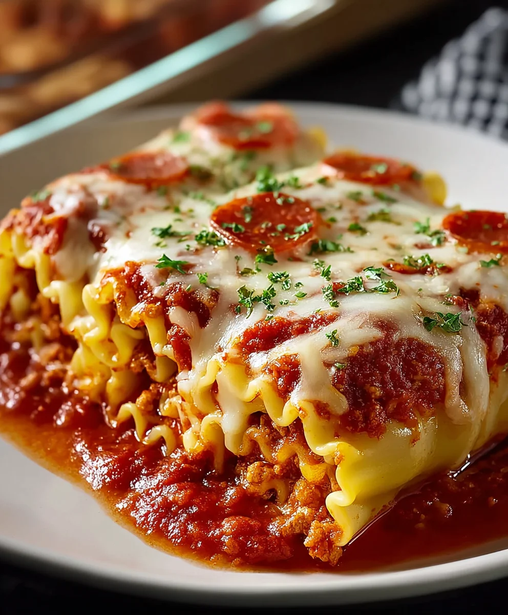 Beef Beef Pepperoni Pizza Lasagna Roll Ups Recipe