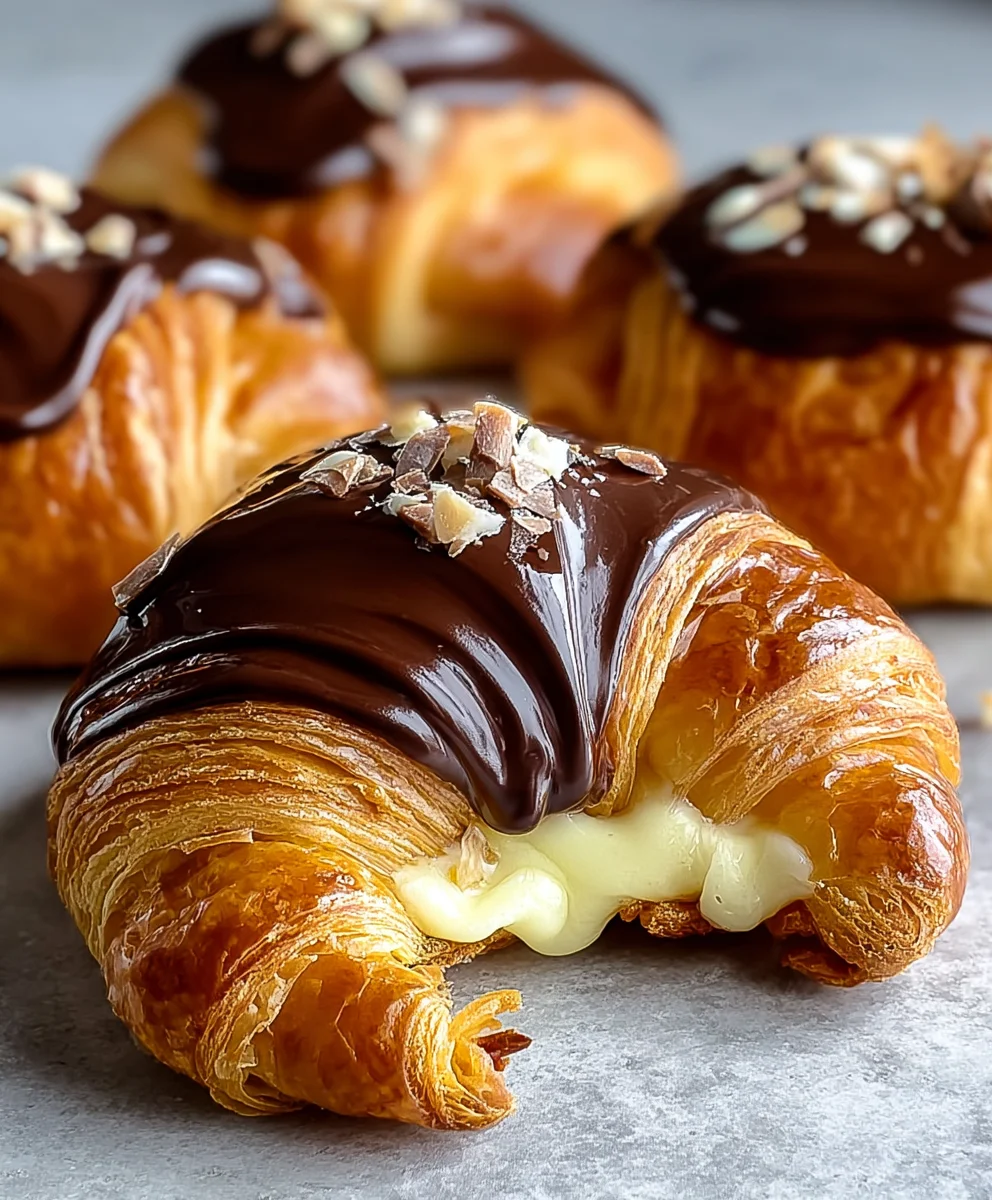 Boston Cream Pie Croissants - Decadent Pastry Bliss