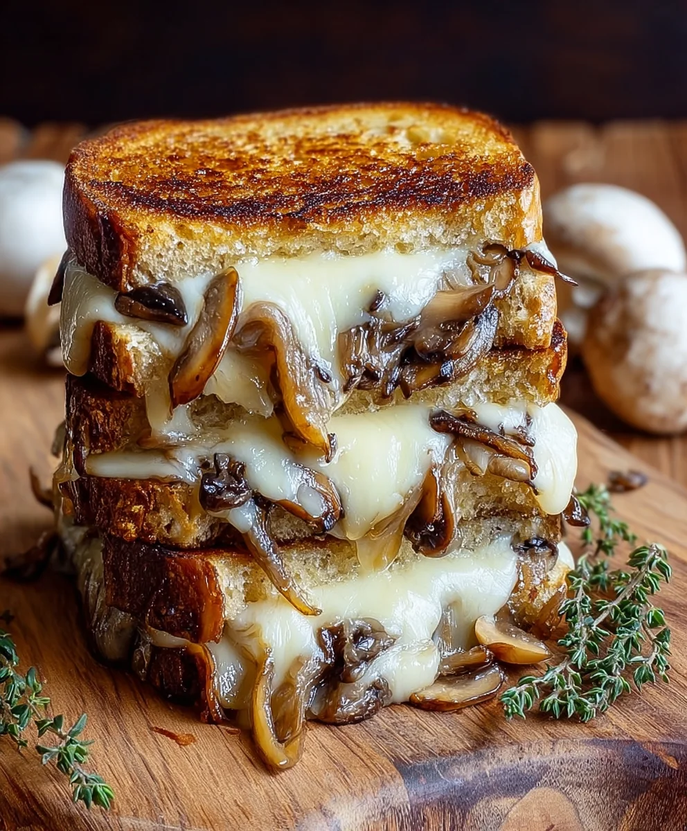 Caramelized Mushroom Grilled Cheese - Savory & Delicious